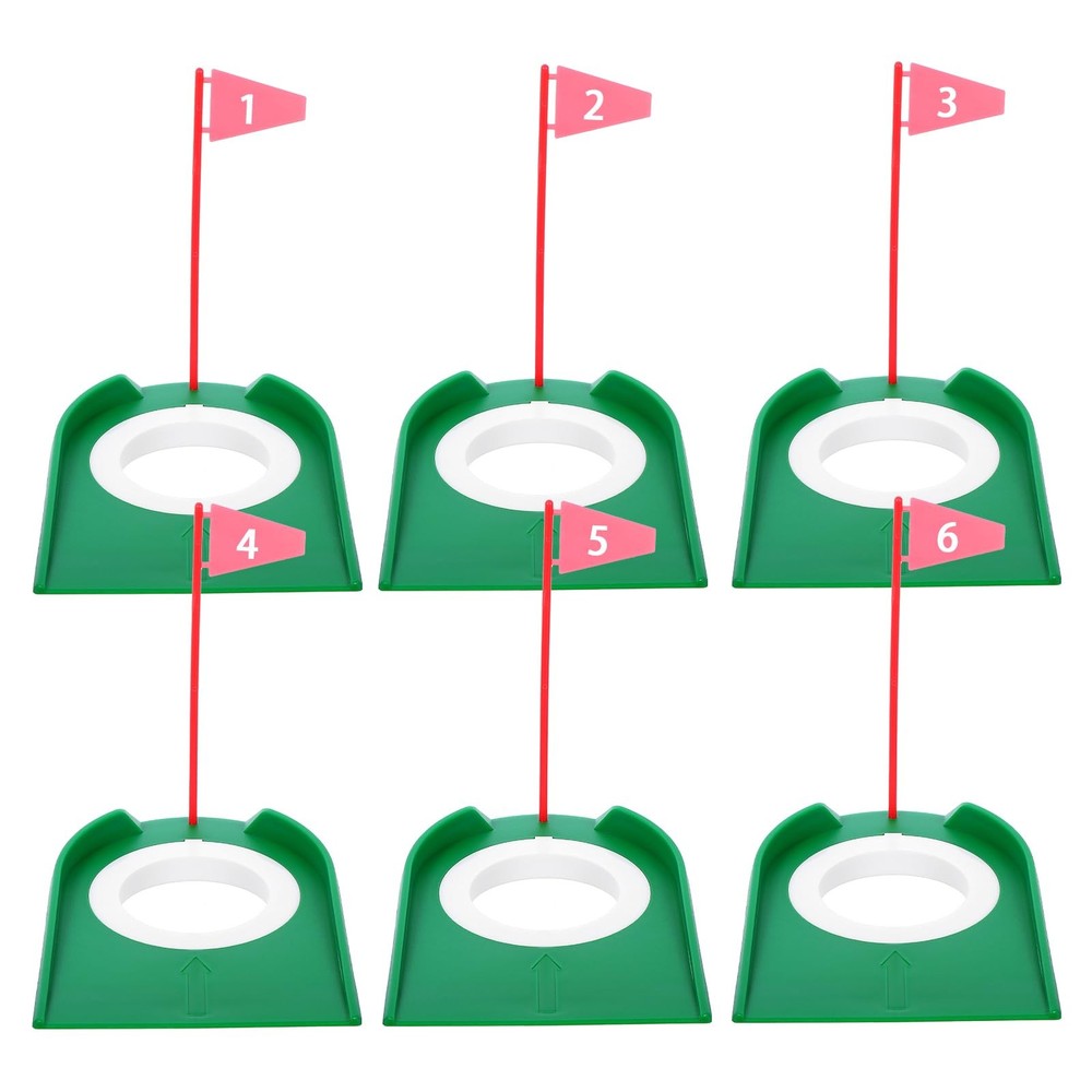 6 Pack Golf Putting Cup with Flags, Plastic Mini Golf Hole Putting Practice A...