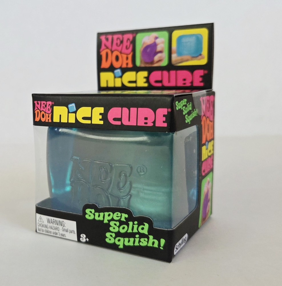 BLUE NeeDoh Nice Cube, Nee Doh Nicecube 2.25" Squishy Stress Toy 100% AUTHENTIC