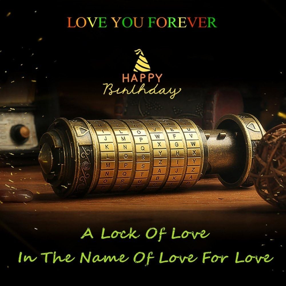 Da Vinci Code Mini Cryptex Puzzle Box Romantic Gift for Her Valentine