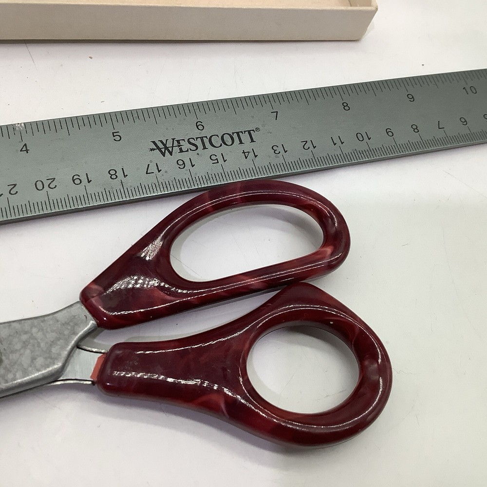 Antelope Sewing Pinking Shears Feather-Light Scissors Marbled Handle W Box USA