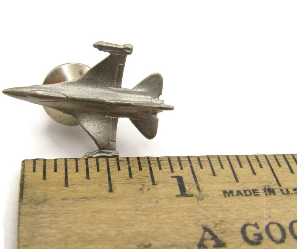 Jet Fighter Pin Silver Tone Great Design