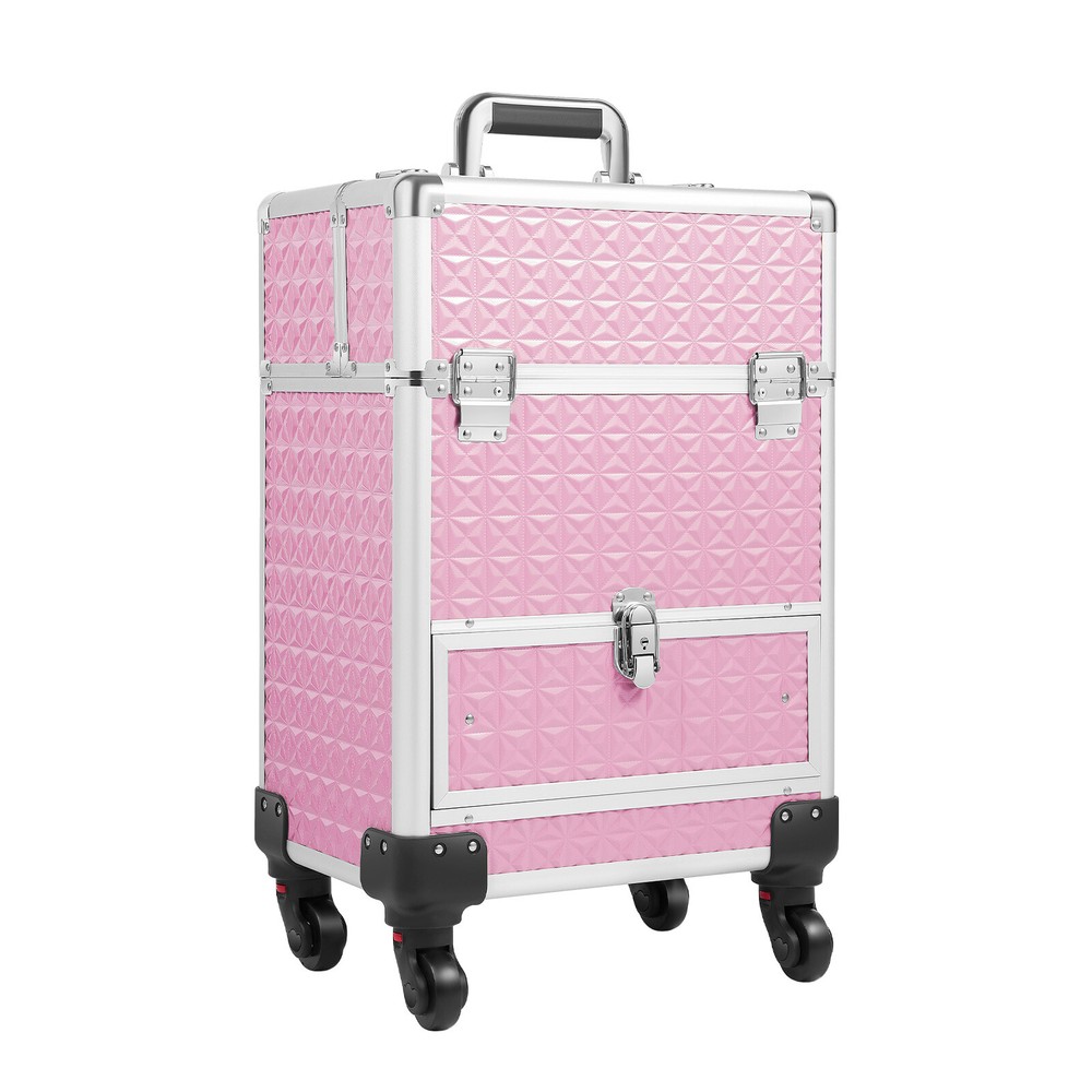 Professional Rolling Makeup Train Case Cosmetic Trolley Organizer Makeup Case