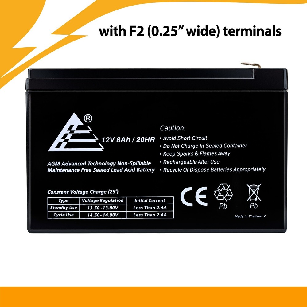 12V 8AH Replacement for APC Back-UPS ES 500 Battery