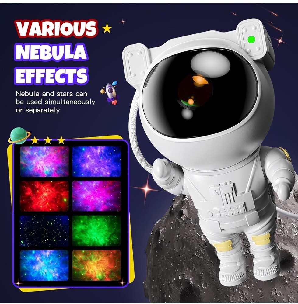 Astronaut Star Galaxy Projector Space Night Light Nebula Ceiling Timer Remote