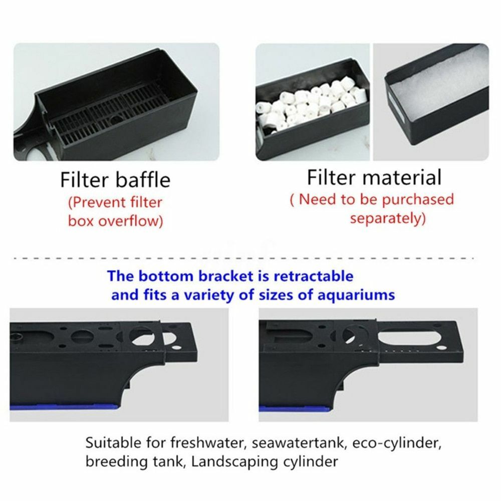 New Aquarium External Filter Box Pump Fish Tank Water Box For Circulation System