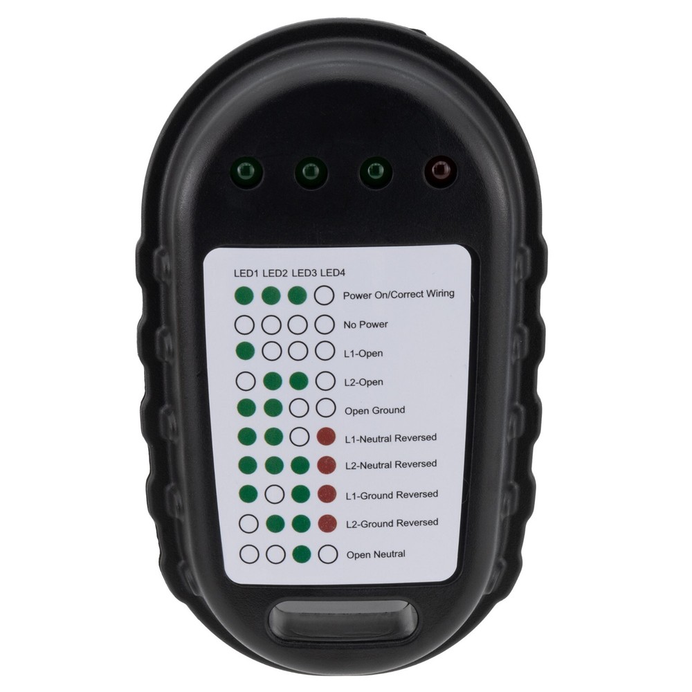 RecPro RV Circuit Analyzer Tester Plug with LED Indicator Lights