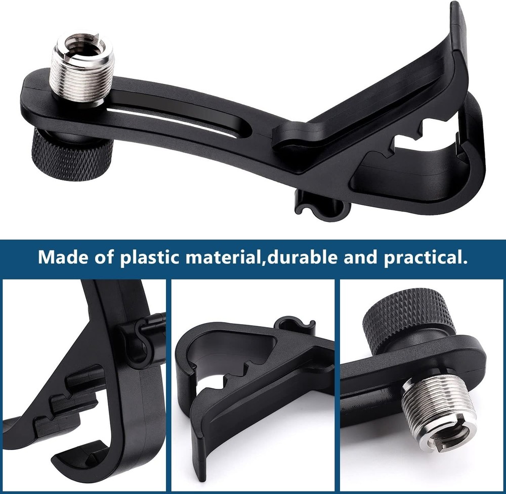 Facmogu 2PCS Drum Microphone Clip, Adjustable Mic Mount Clamp Holder Mic...