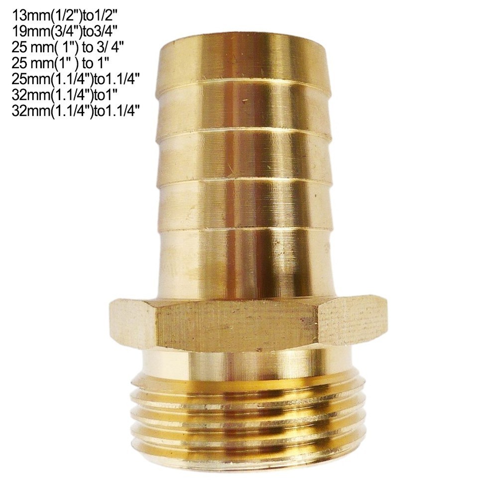 Heavy duty Solid BRASS Hose Adapter with Male Thread Tail Connector