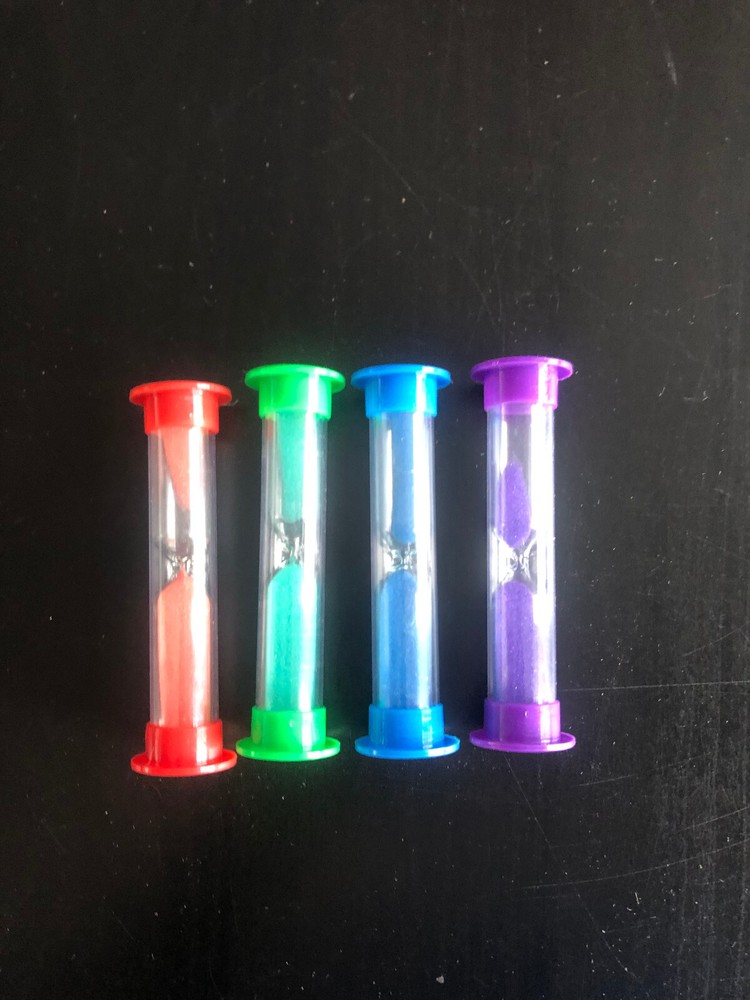 Set of 4 Teaching Tree Sand Timer 2 Minute Hourglass Eggs, Exercise, Cooking