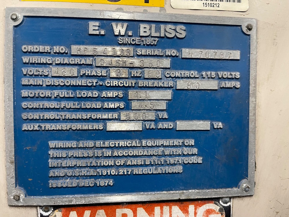 BLISS 35TON MODEL C-35 PRESS