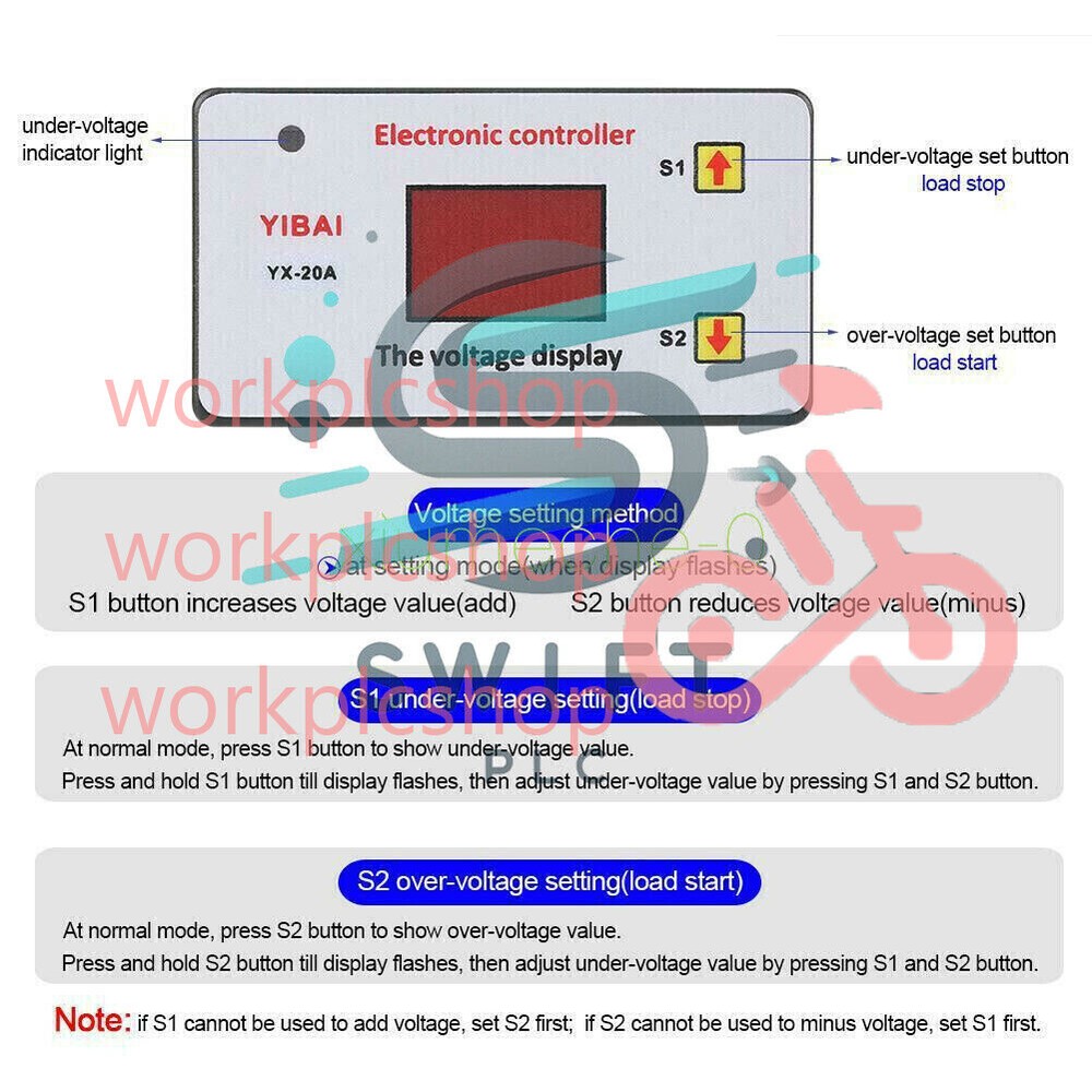 Adjustable 12v Battery Low Voltage Cut off Switch Protection Control Module M