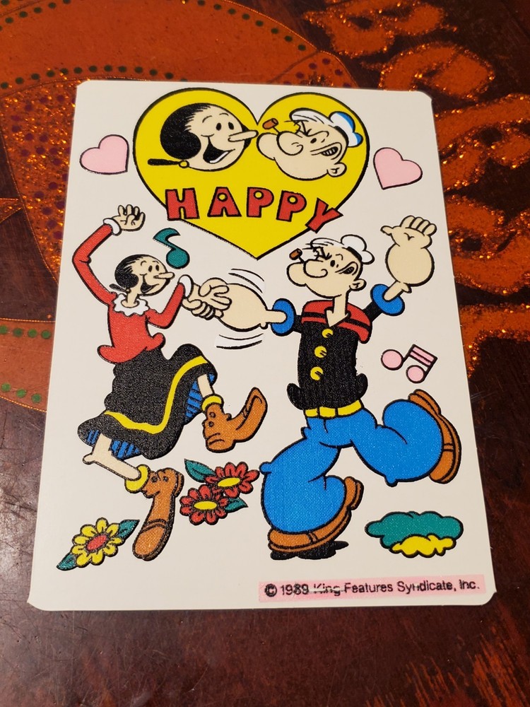 1989 Popeye vinyl sticker.