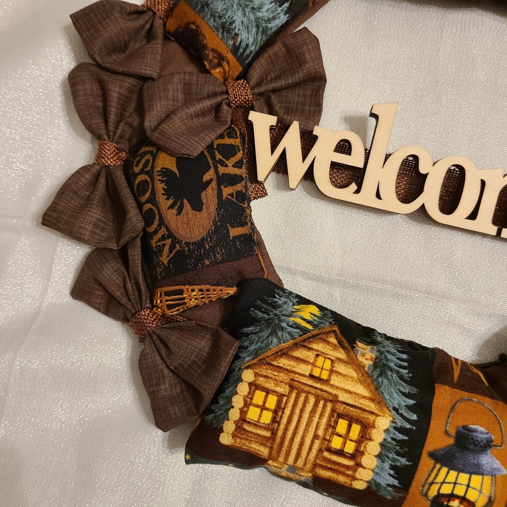 Rustic Camping Wreath 1'X1' Handmade onto a Wire Frame