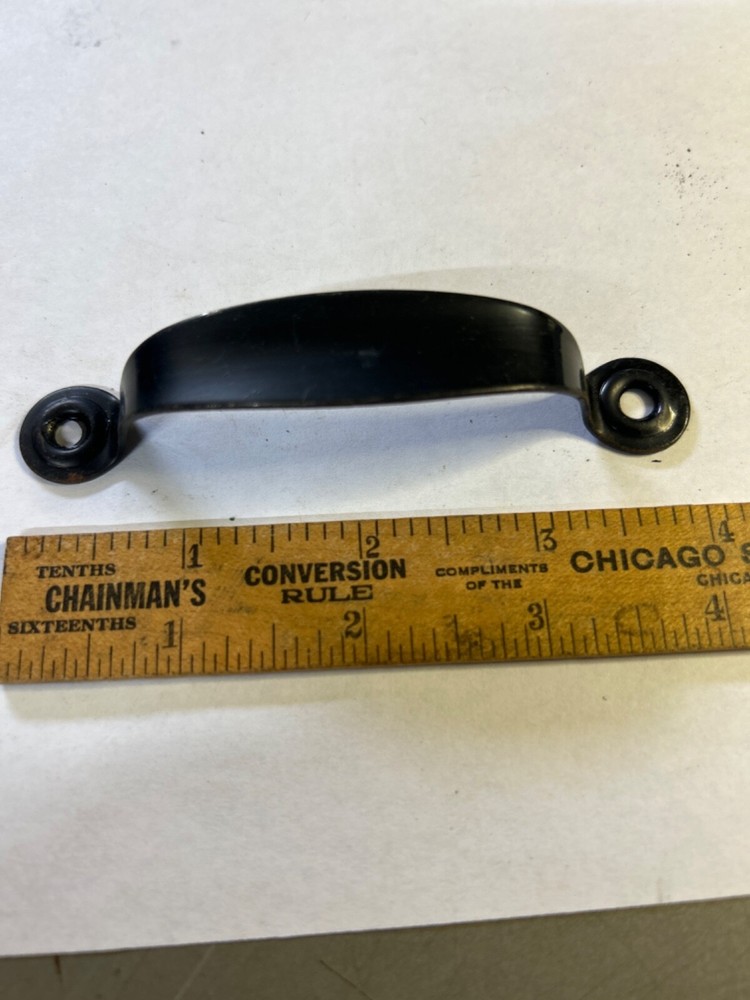 Vintage NOS Screen Door Angled Handle Drawer Pull Black Paint