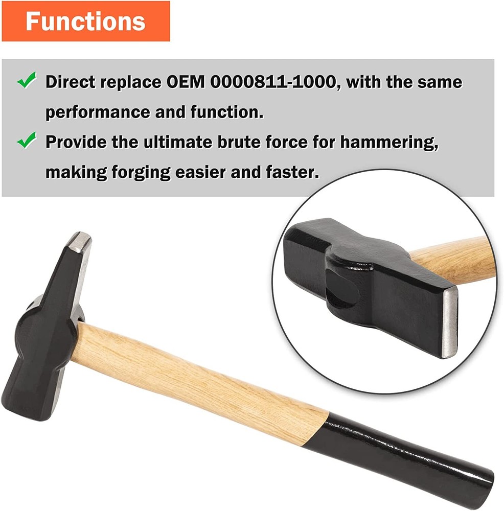 Blacksmith Forge Hammer 0000811-1000 for Farrier Knife Maker Anvil Forging Tool