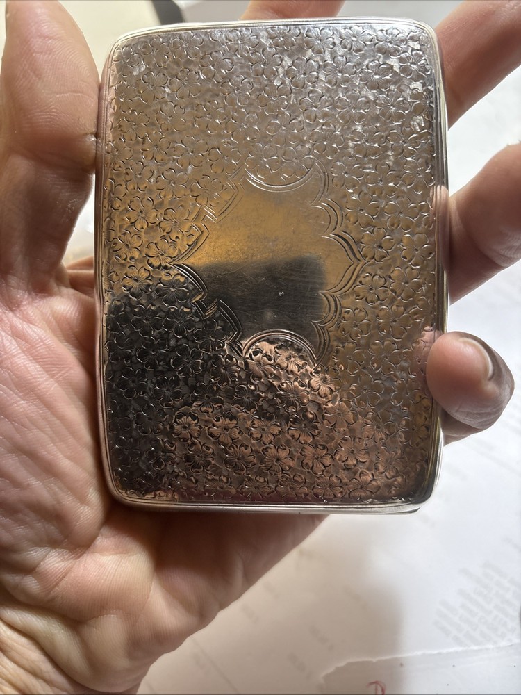 antique Sterling Silver Cigarette Case 160g Constantine & Floyd 1912 Hallmark