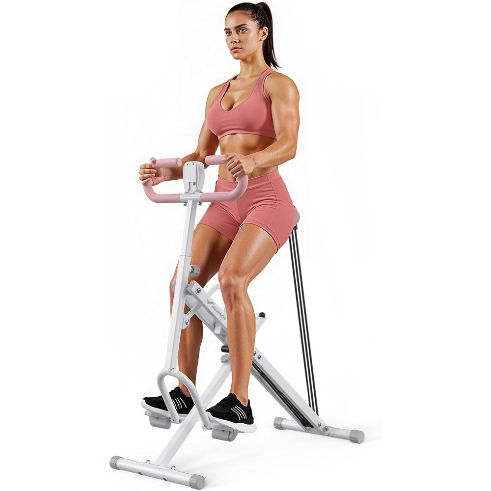 2 in 1 Foldable Squat and Rowing Machine for Home Glutes Legs Workout Trainer