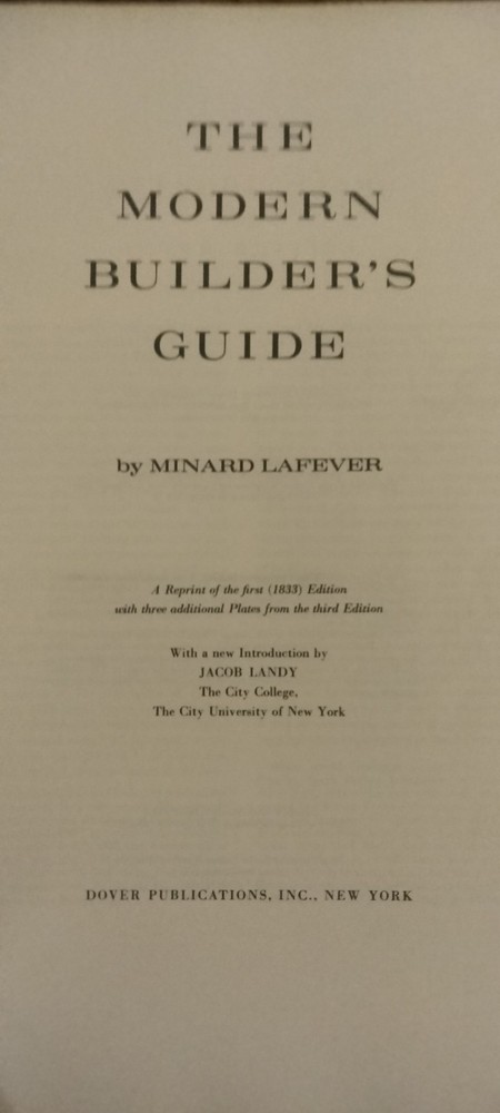 Dover Modern Builder's Guide Minard Lafever Greek Revival Plans