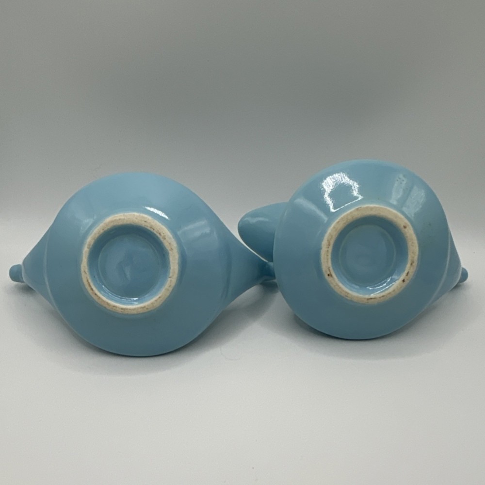 Vintage Art Deco Robin Egg Blue Ceramic Creamer & Sugar Set, 2-Piece