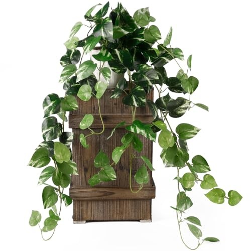 Artificial Pothos,Simulated Philodendron, Artificial Green Plants, White Green