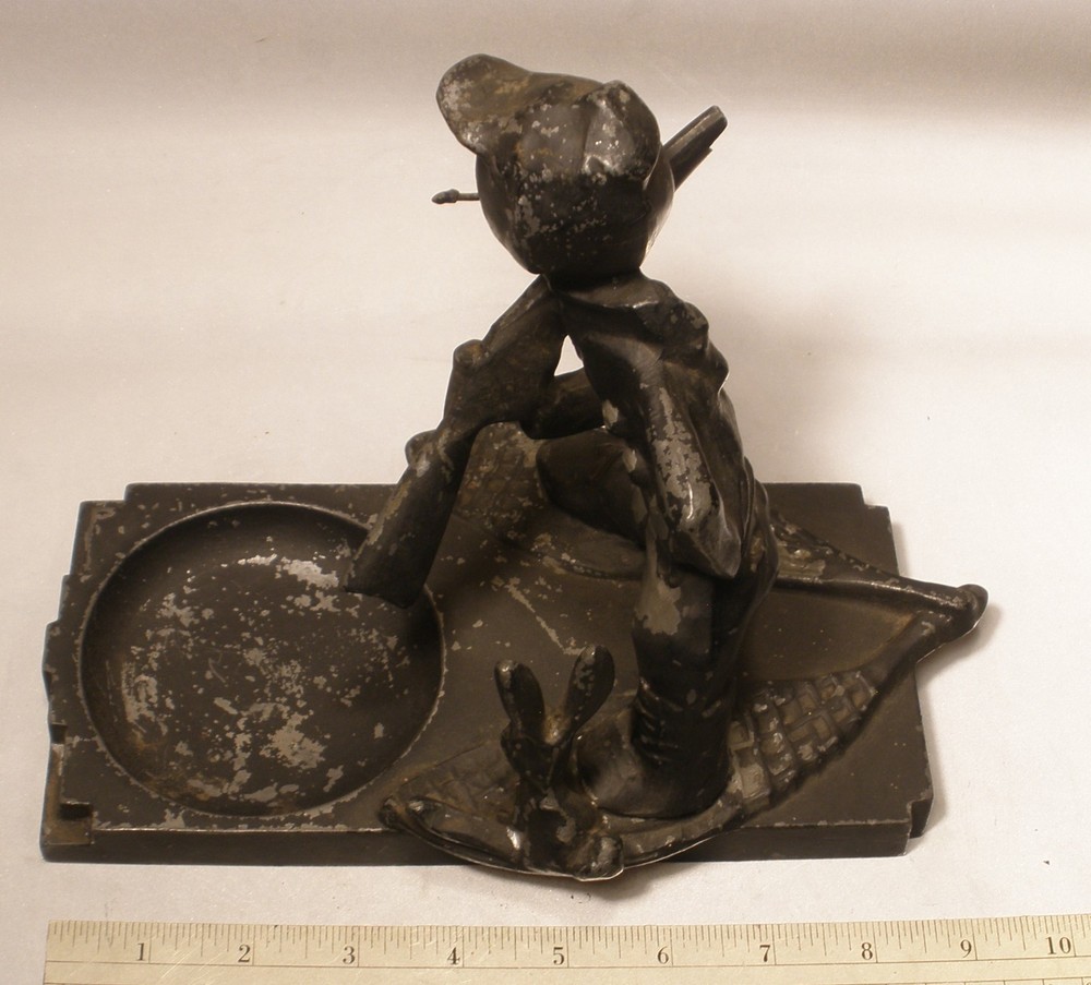 Frankart Rabbit Hunter Figural Ashtray