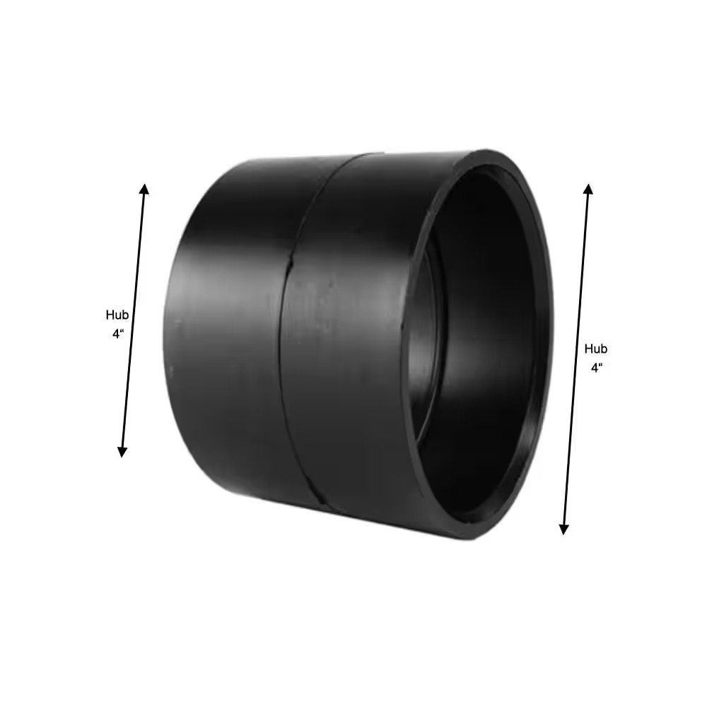 4 In. ABS DWV Hub X Hub Coupling