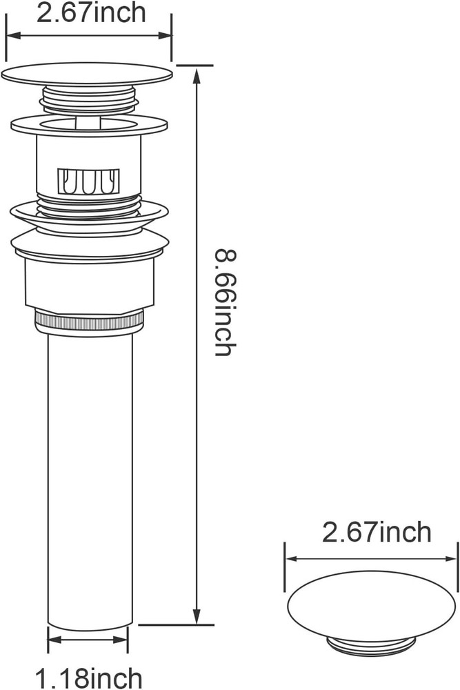 Robust Gold Bathroom Sink Drain with Overflow, Easy Installation & Strainer
