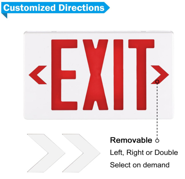 6 Packs Led Red Exit Sign & Emergency Exit Lights with Battery Backup Set.
