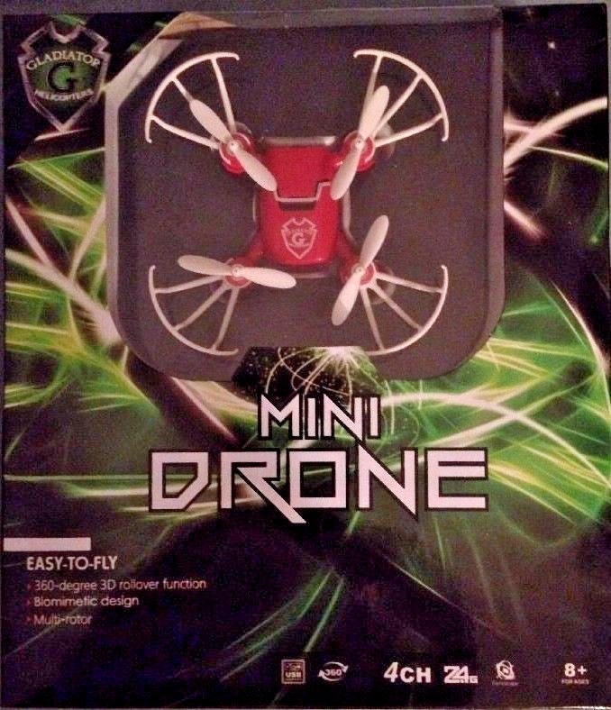 Gladiator Helicopters 2.4Ghz 4CH 6-Axis RC Mini Drone w/ 3D rollover function