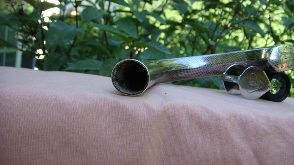 ANTIQUE GERMAN 900 SILVER NIELLO CANE HANDLE 3.0
