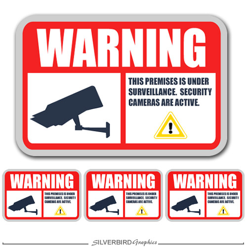 Camera Surveillance System Security / Video / Warning / 4 total decals / sticker