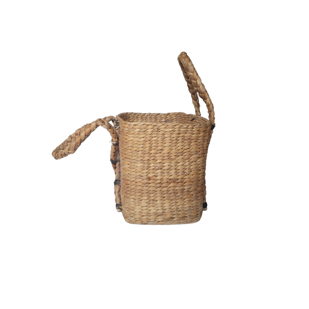 Vintage Raffia Large Two Handle Rectangle Basket - Bohemian Home Decor Storage