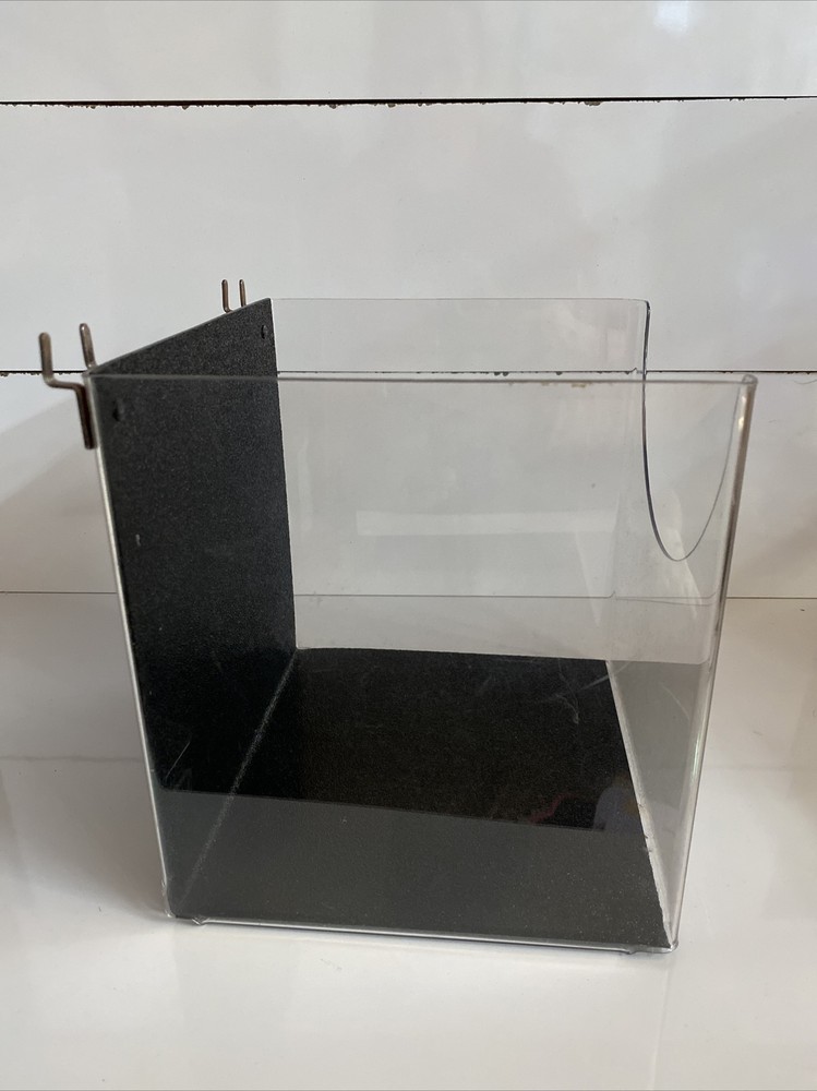 Slatwall Grid Storage Bin Acrylic Organizer Cube Merchandise Box Retail Display