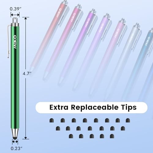 Touchscreen Touchscreen Stylus Pens - 10 Pack - Thin Rubber Tip - Multicolored