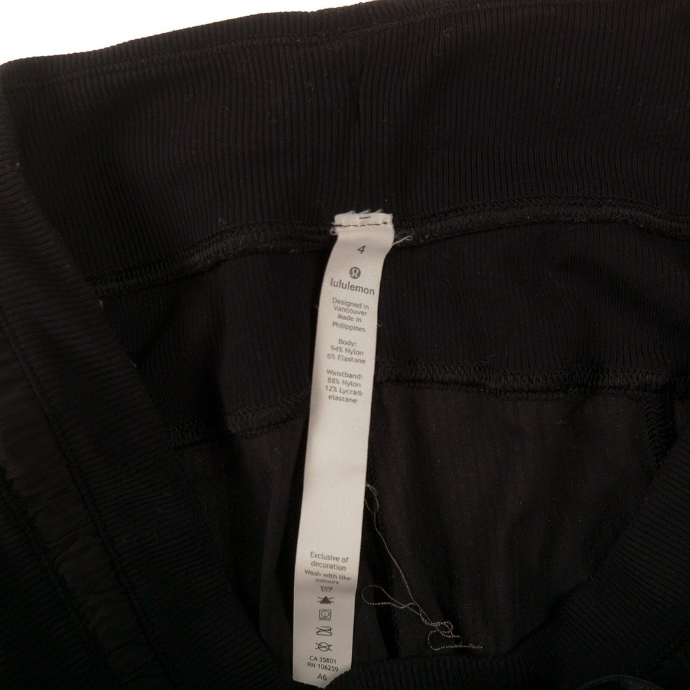 Lululemon Black Capri Pants Womens 4 Pull On Drawstring