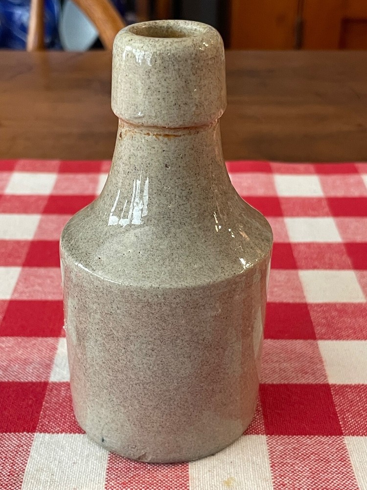 Antique Stoneware Advertising Bottle VULCANIZING SOLUTION