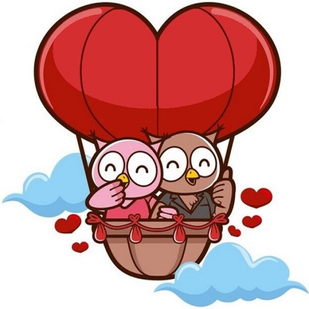 30 Custom Love Balloon Owls Personalized Address Labels