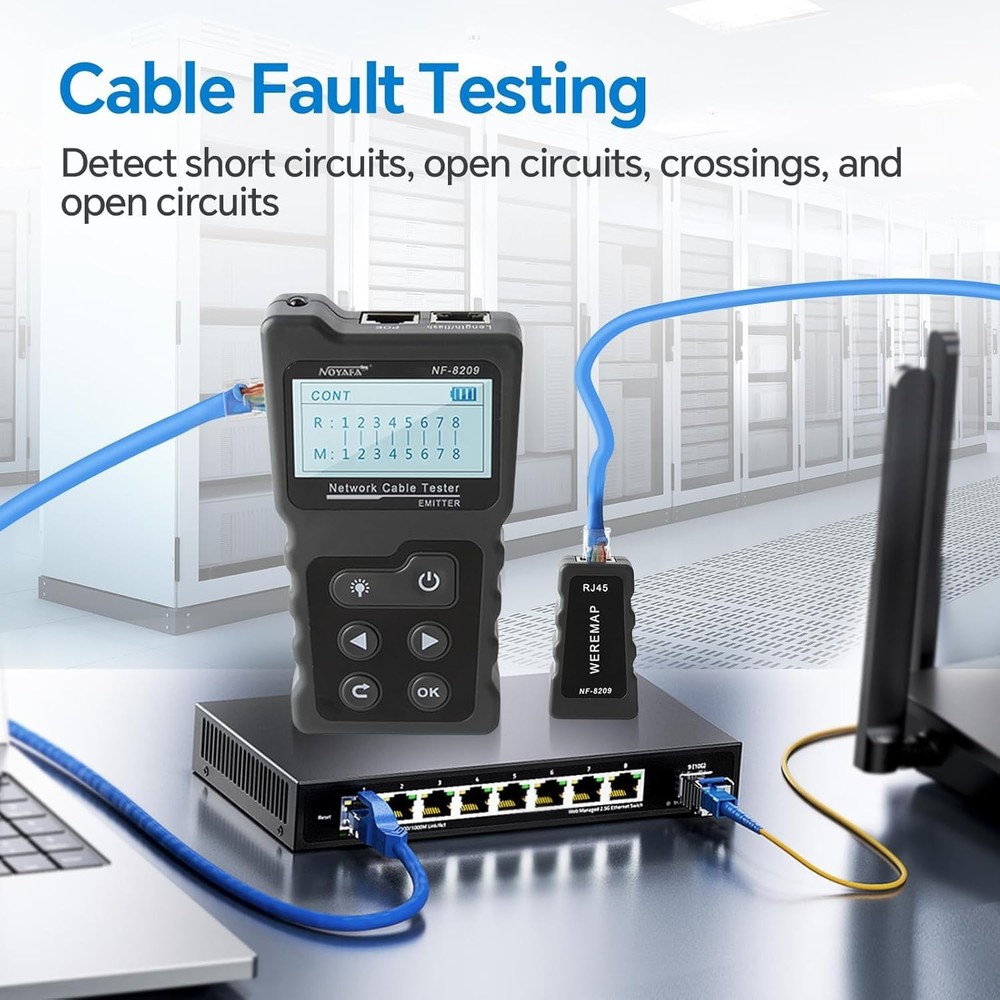 NOYAFA NF-8209 Network Cable Tester, Ethernet Wire Tester with black