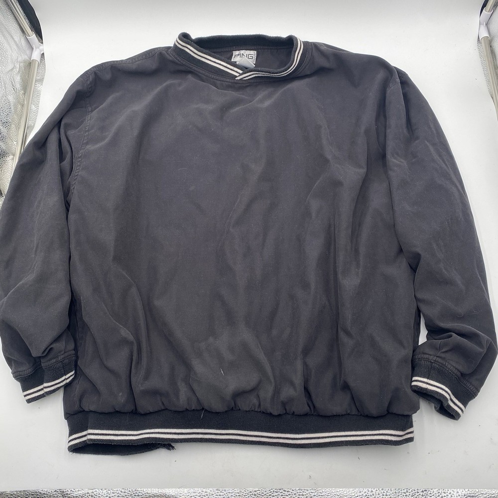 Ping Jacket Mens LARGE Black Golf Pullover Windbreaker Activewear Casual