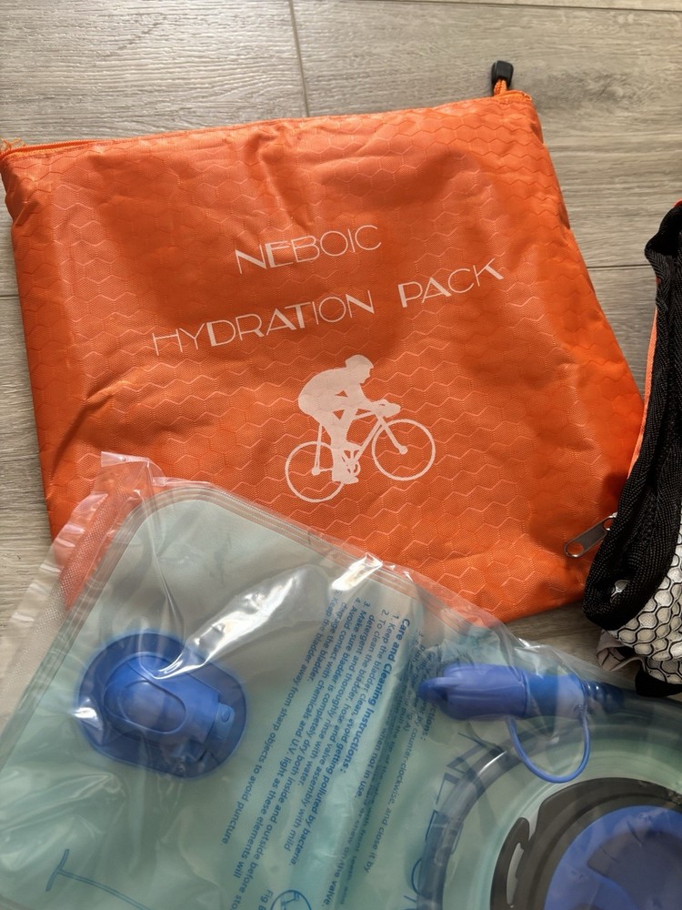 Neboic Hydration Back Pack Water Container Bicycle Hiking Outdoors Kit Orange