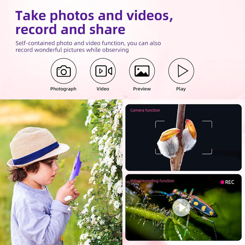 Kids Microscope - Mini Pocket Handheld Microscope for Toddlers-Educational Scien