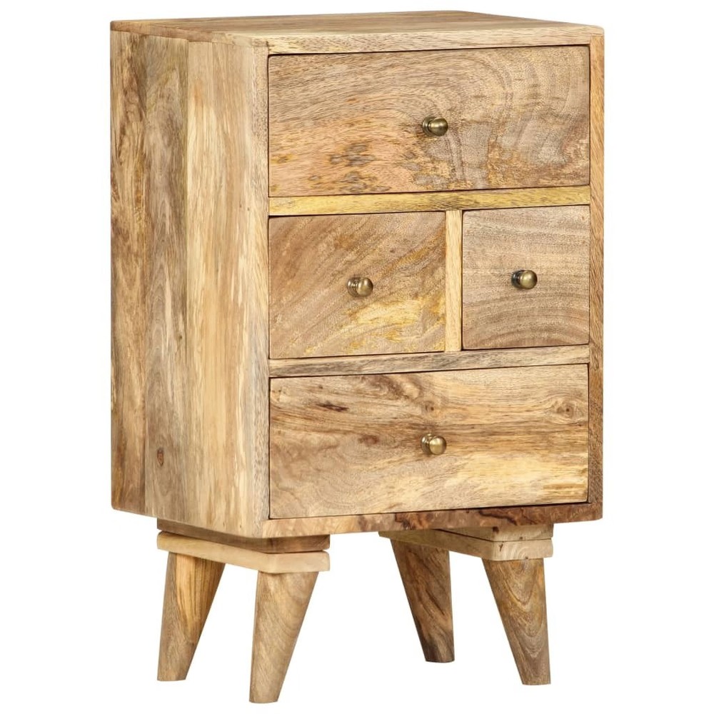 Bedside Cabinet Brown Solid Mango Wood Medium Bedside Cabinet