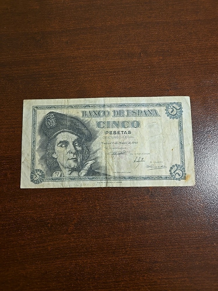 1948 Spain 5 FIVE CINCO Pesetas