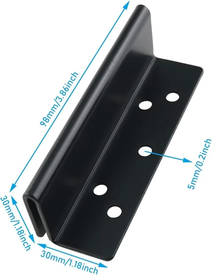 2PCS Double Hook Slot Hole Hanging Bracket Bed Frame Post Double...