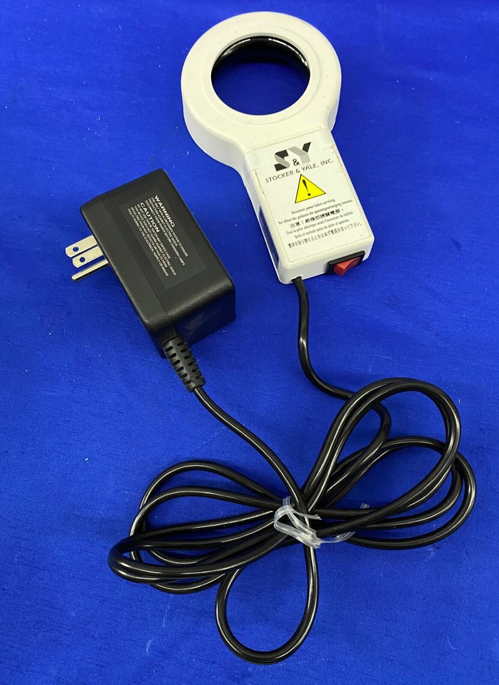 STOCKER & YALE VISION ILLUMINATOR MICROSCOPE RING LIGHT WITH 973-365 BLACK LIGHT