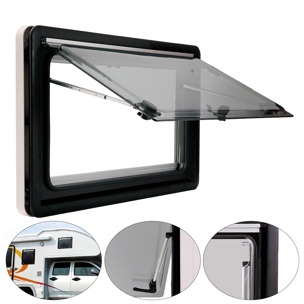 Caravan Window,Hinged Window Camper with Integrated Roller Blind and Fly Screen