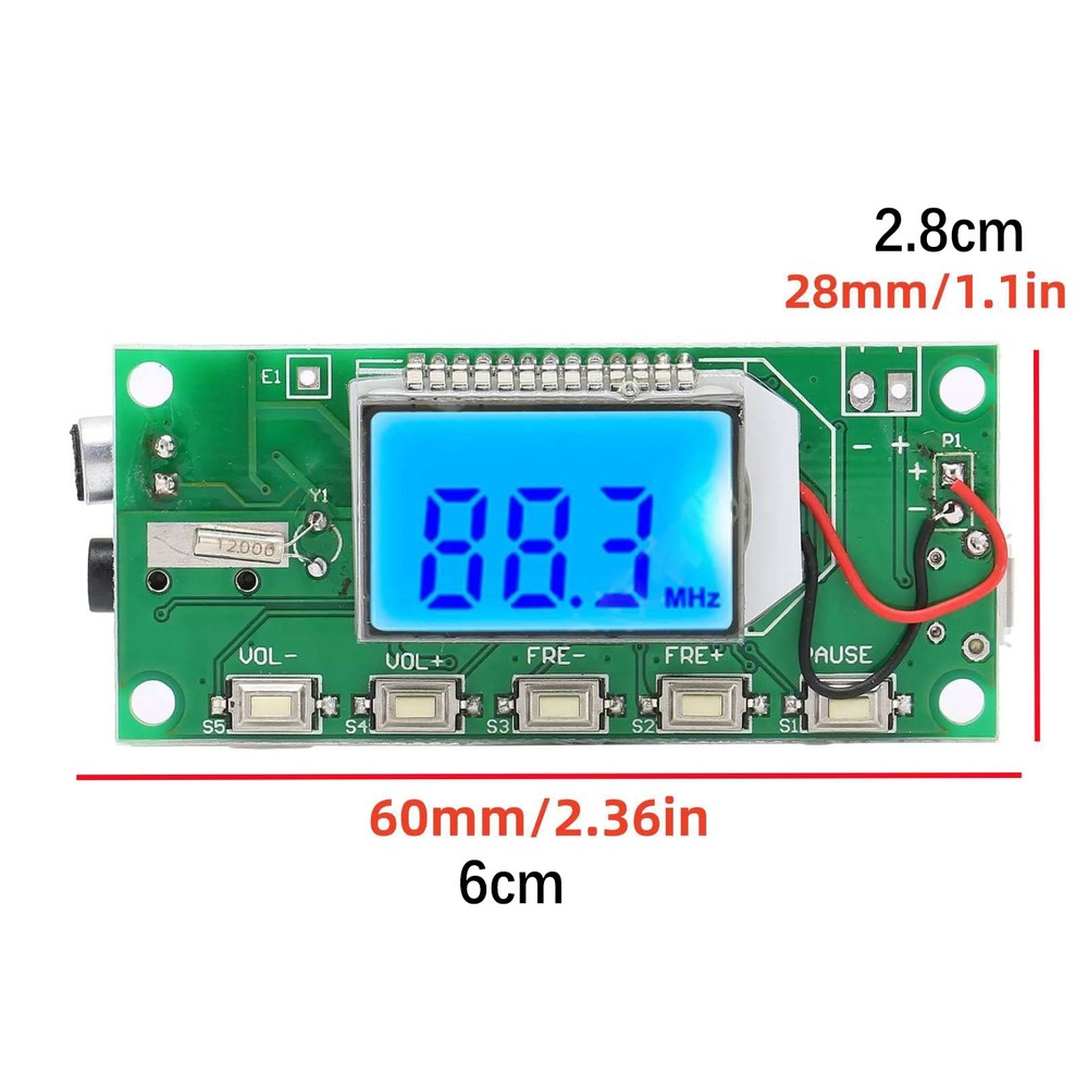 FM Transmitter Module 3-5V With LCD Display Board Digital FM Radio Replacement