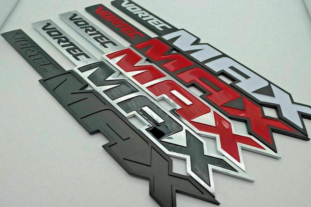 NEW (Pairs) Vortec MAX High Output Emblems Badges Decals - Red Black