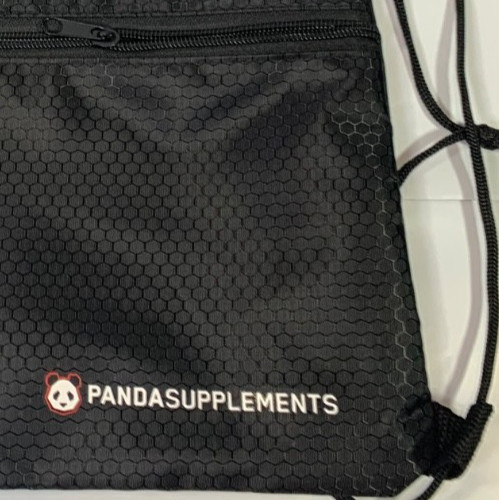 Panda Drawstring Gym Tote Bag Black