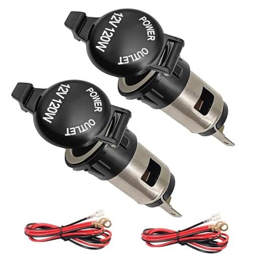 Cigarette Lighter Socket,12V DC Car Cigarette 2Pcs12V metal cigarette lighter